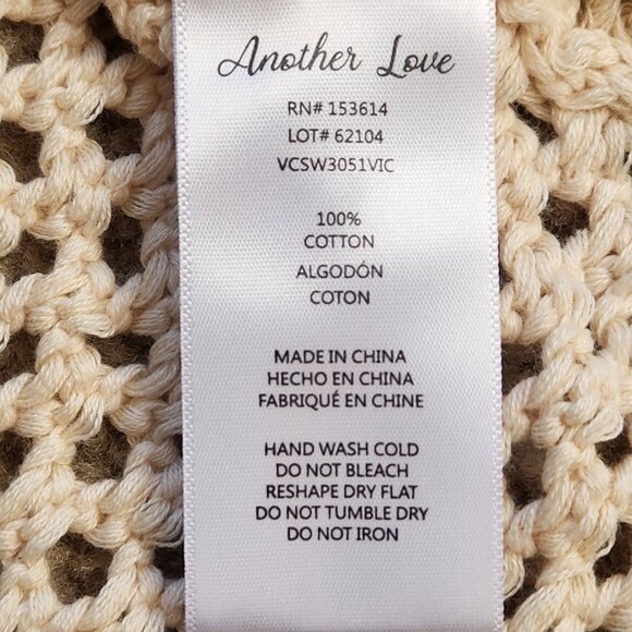 NWOT Another Love "Meryl" Cotton Crochet Sweater - Picture 6 of 8